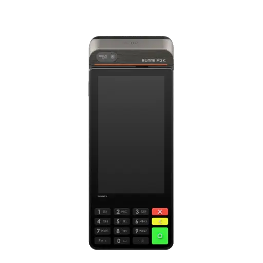 [P07170019] P3HK-Smart Payment Terminal SUNMI P3KH EN(5HD,MT8768,2G+32G,2M
Front+5M Rear Camera,eSIM,NA 4G,Pogopin,5V/2A US Adapter)